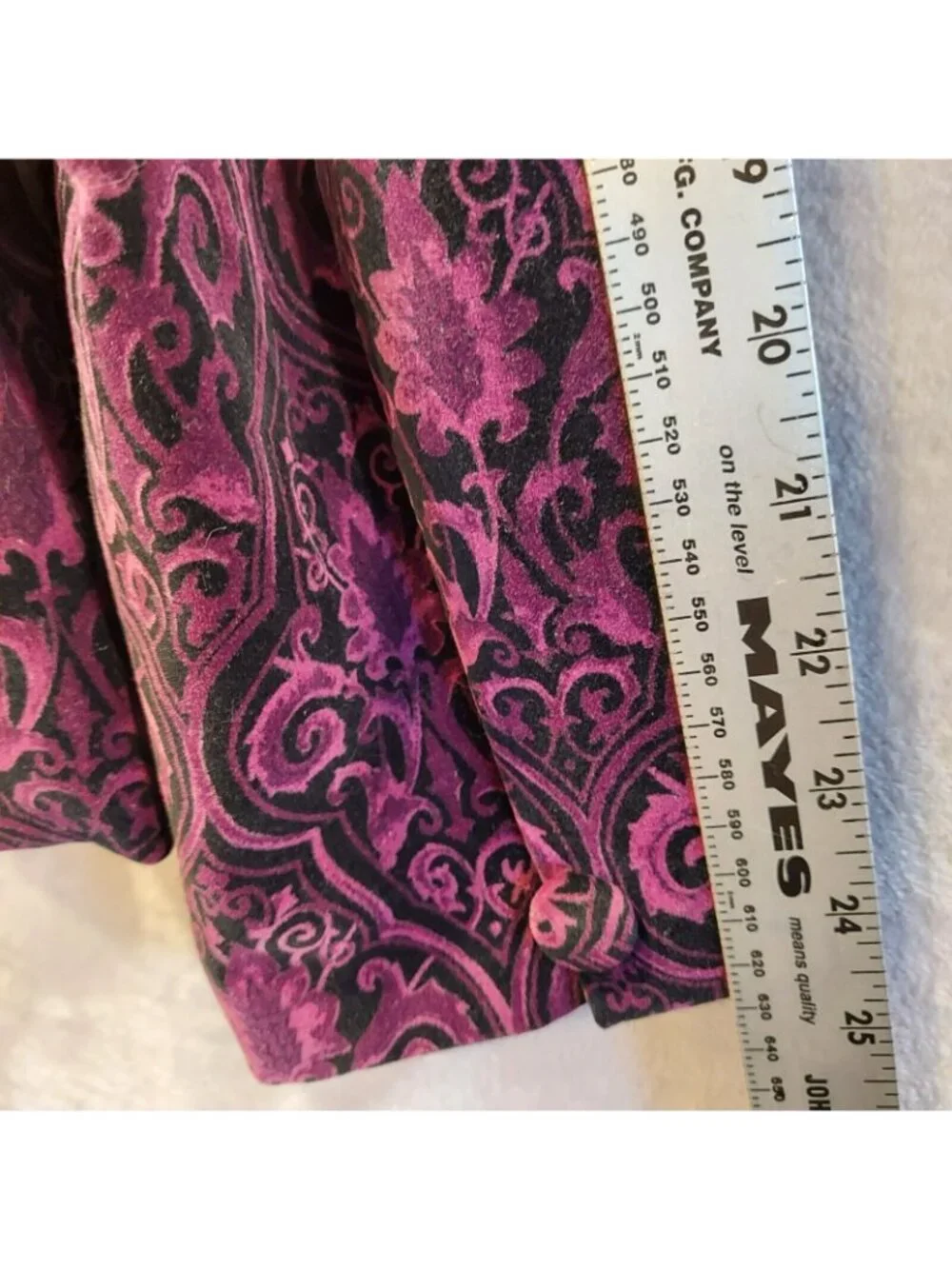 VTG Karen Scott Velvet Cotton Blazer Black Purple filigree Women 14 Career Retro